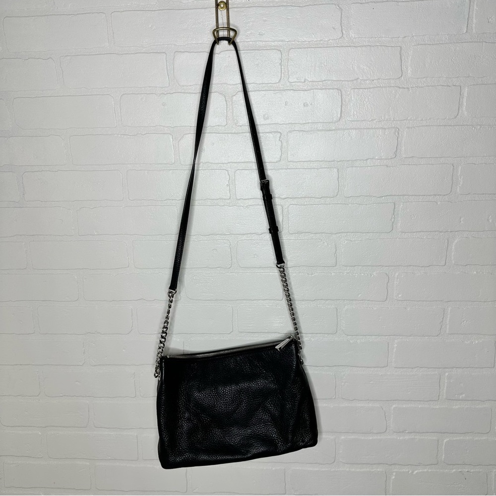 Michael Kors Chain Jet Set Messenger Bag Black Leather - Picture 4 of 15